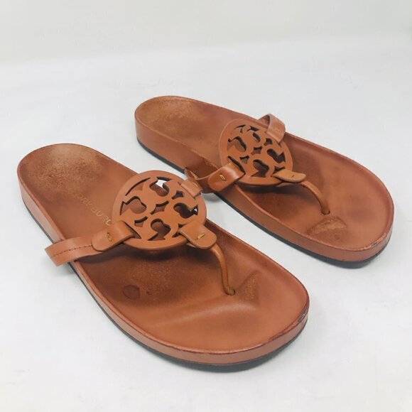 TORY BURCH Miller Cloud Sandal Aged Camello SIZE 9.5 - Picture 3 of 9